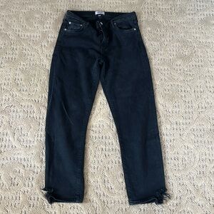 Agolde Toni Jeans Frayed Ankles Size 29 black